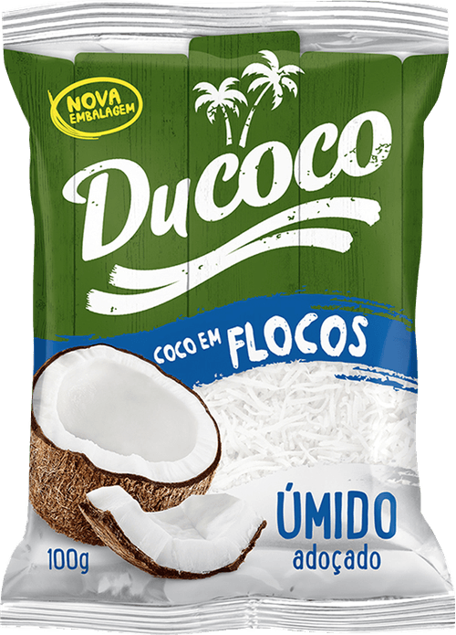 Coco Ralado Úmido Adoçado Em Flocos Ducoco Pacote 100g