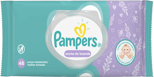 Lenço Umedecido Infantil Lavanda Pampers Pacote 48 Unidades