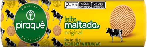 Biscoito Doce com Leite Maltado Original Piraquê Pacote 132g