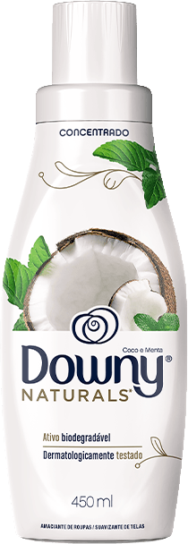 Amaciante De Roupa Concentrado Coco E Menta Downy Naturals Frasco 450ml