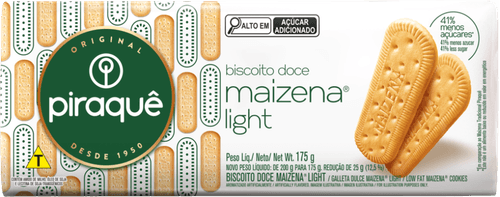 Biscoito Doce Maizena Light Piraquê Pacote 175g