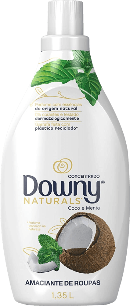 Amaciante de Roupa Concentrado Coco e Menta Downy Naturals Frasco 1,35l