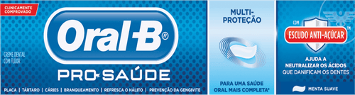 Creme Dental Anticáries Menta Suave Oral-B Escudo Antiaçúcar Caixa 3 Unidades 70g Cada Família