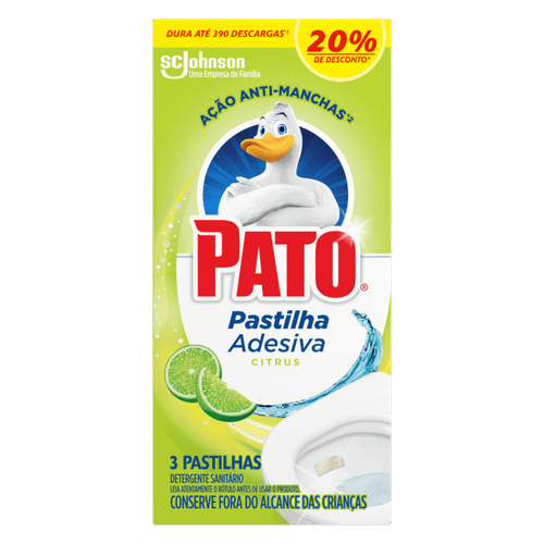 Desodorizador Sanitário Pato Pastilha Adesiva Citrus 3UN 20% Desconto