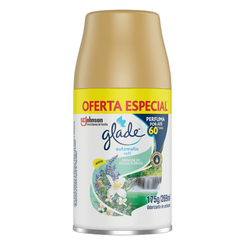 Odorizador de Ambiente Frescor de Águas Florais Glade Automatic Frasco 269ml Spray Refil Oferta Especial