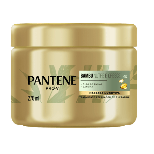 Máscara Nutritiva de Tratamento Reparador de Queratina Pantene Pro-V Bambu Nutre & Cresce Pote 270ml