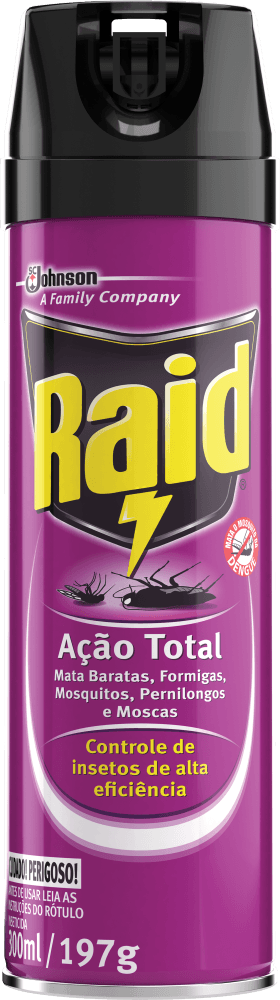 Inseticida Aerossol Ação Total Raid Frasco 285ml