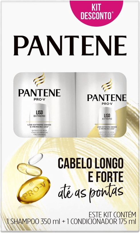 Kit Shampoo 350ml + Condicionador 175ml Pantene Pro-V Liso Extremo