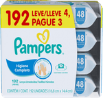 Lenco-Umedecido-Infantil-Pampers-Higiene-Completa-Pacote-Leve-4-Pague-3-Unidades-de-48-Lencos-Cada