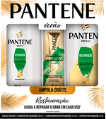Kit-Shampoo-350ml---Condicionador-175ml-Pantene-Verao-Pro-V-Restauracao-Gratis-Ampola-15ml