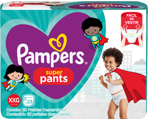 Fralda Descartável Infantil Pants Pampers Super XXG 14 a 25kg Pacote 23 Unidades