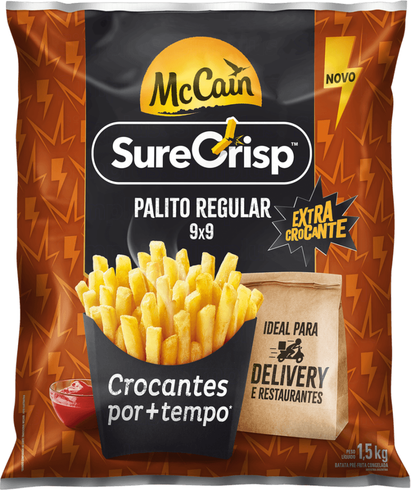 Batata-Pre-Frita-Palito-Regular-9mm-Congelada-Extracrocante-McCain-Sure-Crisp-Pacote-15kg