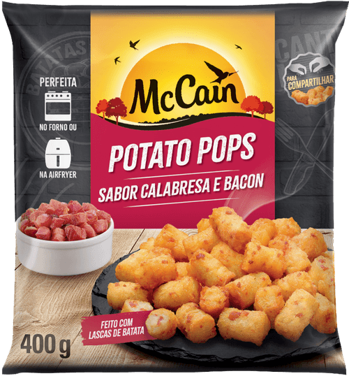 Batata Pré-Frita Potato Pops Congelada Calabresa e Bacon McCain Pacote 400g