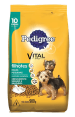 Alimento-100--Completo-e-Balanceado-para-Caes-Adultos-Racas-Minis-e-Pequenas-Carne-e-Vegetais-Pedigree-Pacote-900g