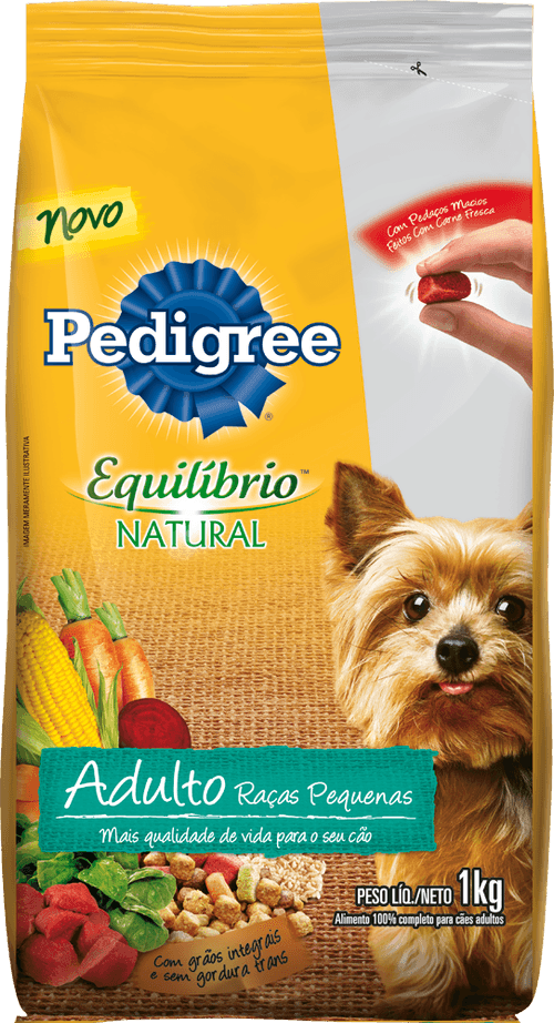 Alimento Premium Especial para Cães Adultos Raças Minis e Pequenas Frango Pedigree Equilíbrio Natural Pacote 1kg