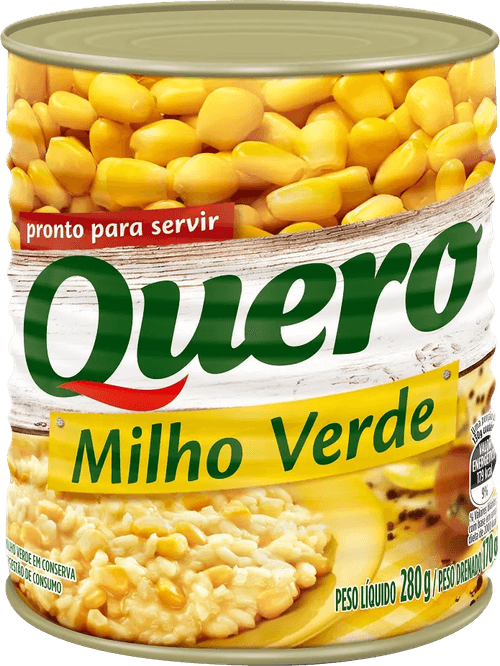 Milho Verde em Conserva Quero Lata Peso Líquido 280g Peso Drenado 170g