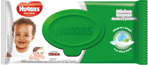 Toalha Umedecida Infantil Disney Baby Huggies Max Clean Pacote 48 Unidades