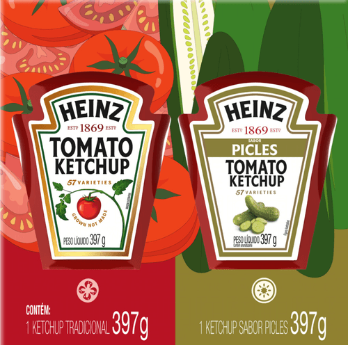 Kit Ketchup Tradicional + Picles Heinz 397g Cada