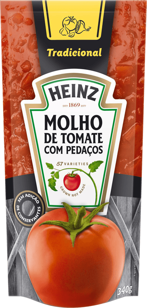 Molho de Tomate com Pedaços Tradicional Heinz Sachê 340g