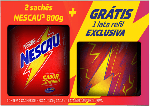 Achocolatado em Pó Nescau 800g 2 Unidades Grátis Lata Exclusiva