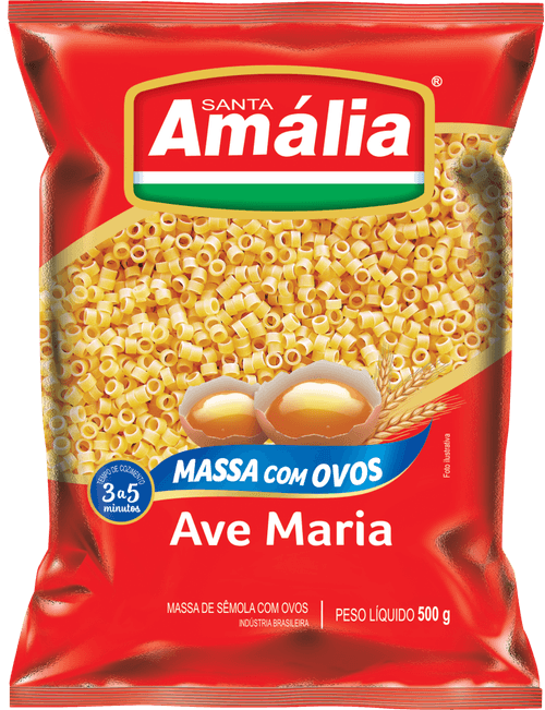 Massa com Ovos Santa Amália Ave Maria Pacote 500 g