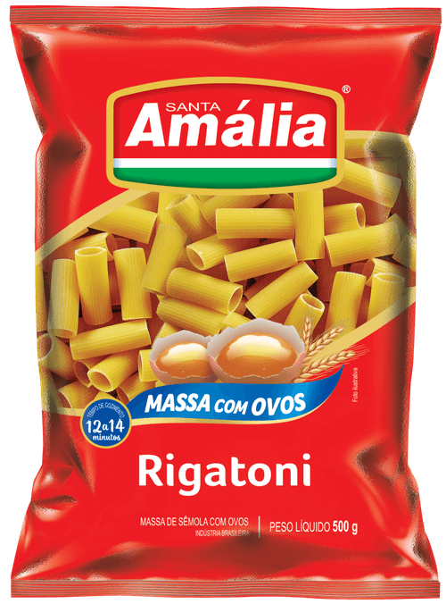 Macarrão Santa Amália Rigatoni com Ovos Pacote 500 g