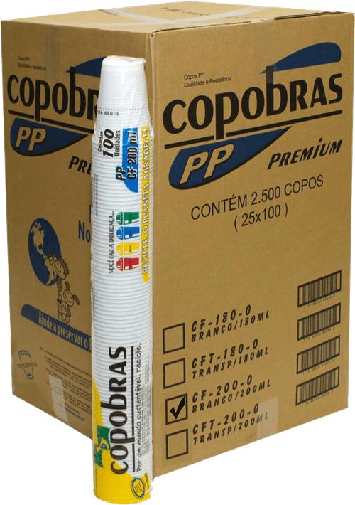 Copo Descartável Copobras Branco 100unidade X