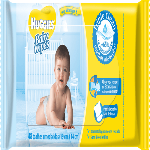 Toalha Umedecida Infantil Suave Baby Wipes Pacote 48 Unidades