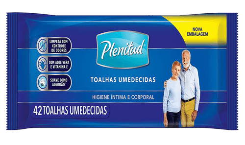 Toalha Umedecida Suave para Adulto Plenitud Pacote 42 Unidades