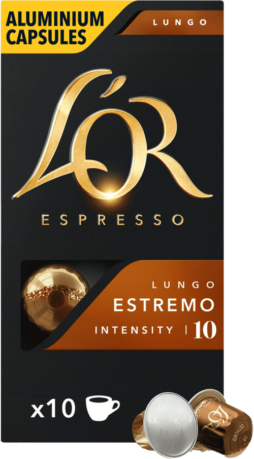 Café em Cápsula Torrado e Moído Lungo Estremo Espresso L'or Caixa 52g 10 Unidades