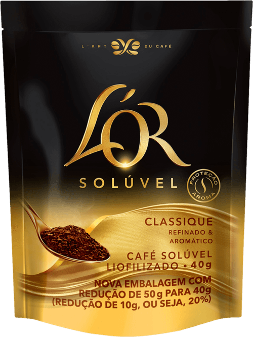 Café Solúvel Liofilizado Classique Refinado & Aromático L'or Sachê 40g