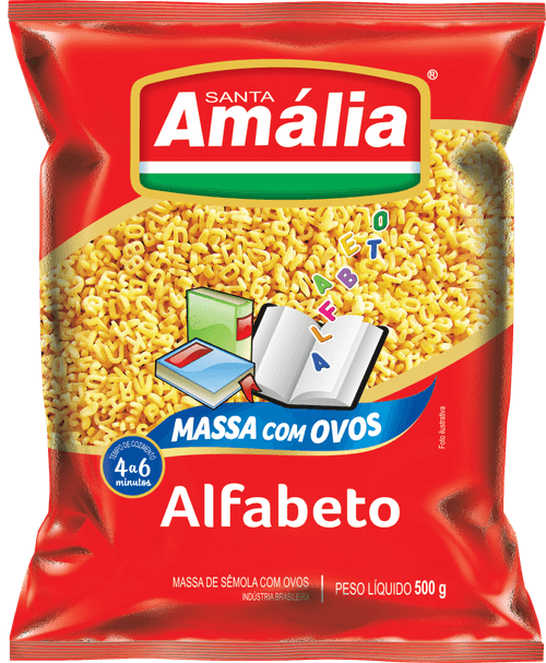 Massa com Ovos Santa Amália Alfabeto Pacote 500 g