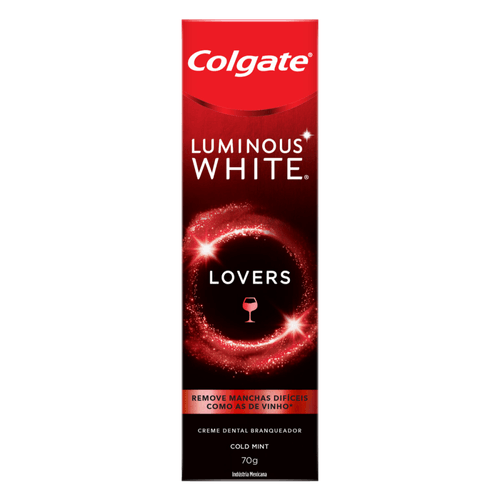 Creme Dental Branqueador Cold Mint Colgate Luminous White Lovers Caixa 70g