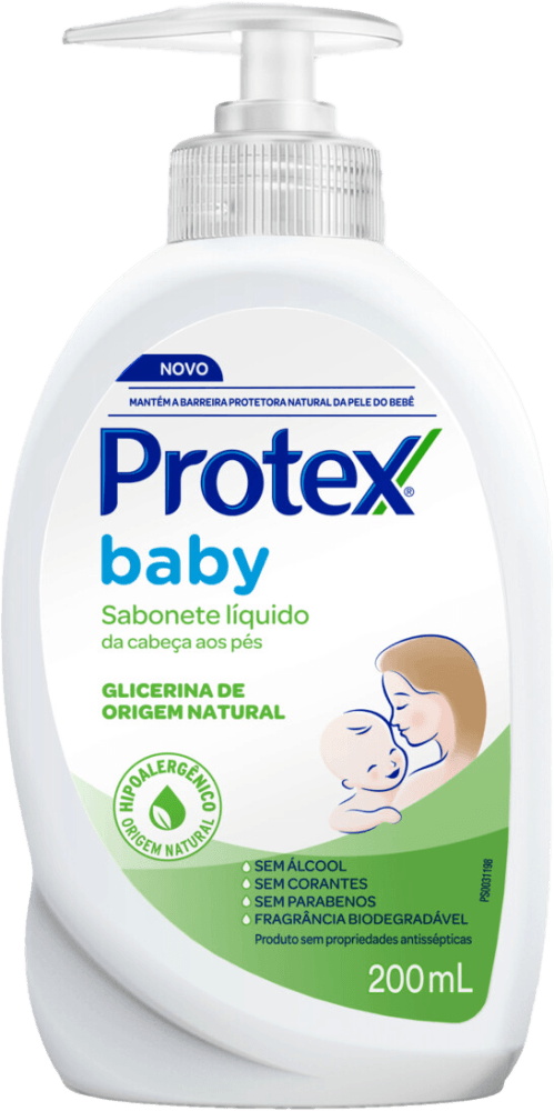 Sabonete Líquido de Glicerina da Cabeça aos Pés Protex Baby Frasco 200ml