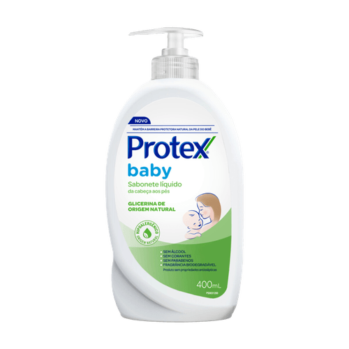 Sabonete Líquido da Cabeça aos Pés de Glicerina Protex Baby Frasco 400ml