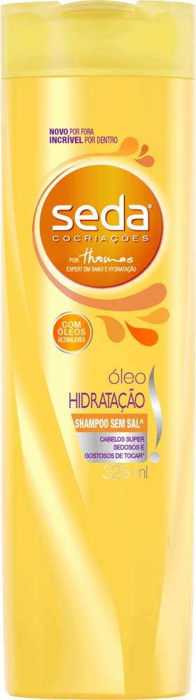 Shampoo com Vitamina E, Óleo de Argan e Proteína de Caxemira Seda Óleo Hidratação Frasco 325ml