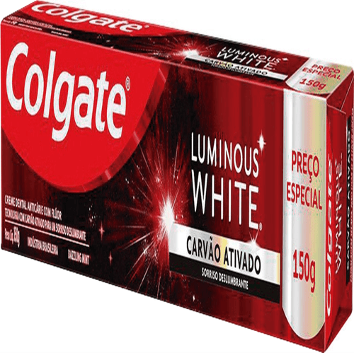 Creme Dental Anticárie com Flúor Carvão Ativado Colgate Luminous White Caixa 150g Preço Especial