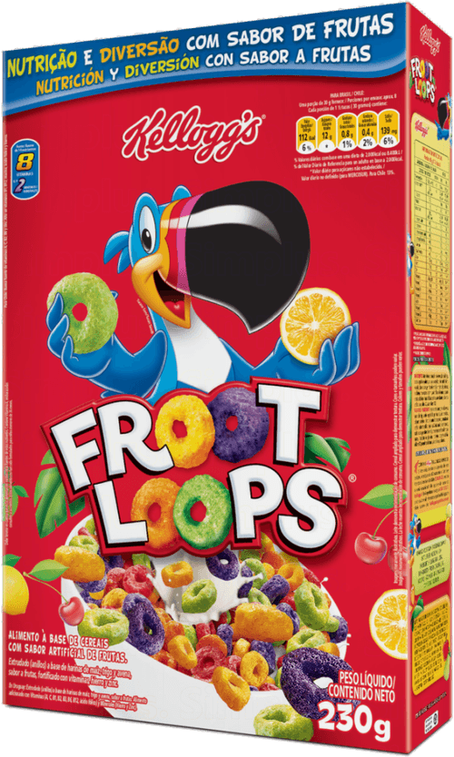 Alimento à Base de Cereal Matinal de Frutas Kellogg's Froot Loops Caixa 230g