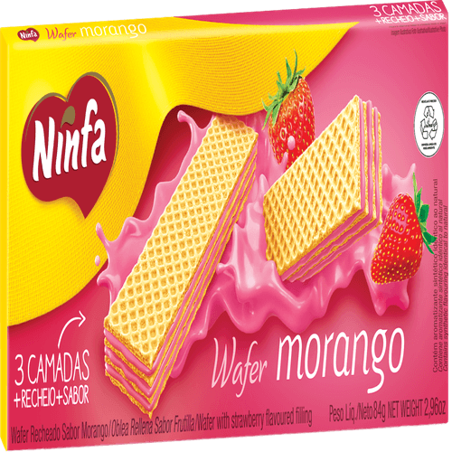 Biscoito Wafer Ninfa Morango 84g