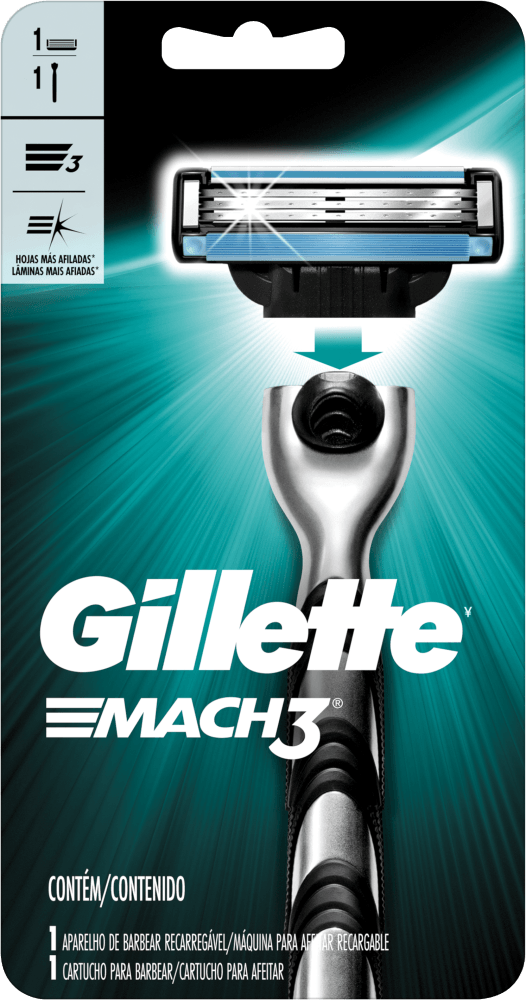 Aparelho-Recarregavel-e-Carga-para-Barbear-Gillette-Mach3