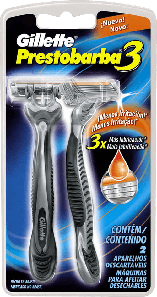 Aparelho Descartável para Barbear Extra Suave Gillette Prestobarba3 2 Unidades