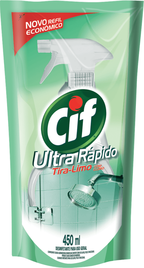 Refil CIF Tira Limo Banheiro Ultra Rápido Com Cloro 450ml