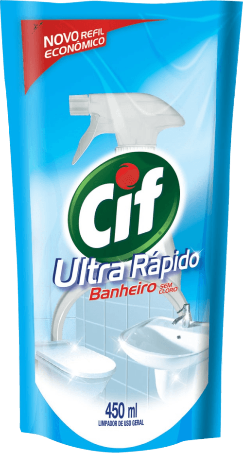 Limpador de Uso Geral Banheiro sem Cloro Cif Sachê 450ml Refil Econômico