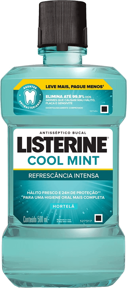 Enxaguante Bucal Antisséptico Hortelã Listerine Cool Mint Refrescância Intensa Frasco 1l Leve Mais Pague Menos