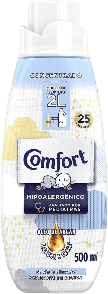 Amaciante de Roupa Concentrado Óleo de Argan Puro Cuidado Comfort Frasco 500ml