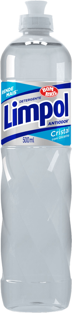 Detergente Líquido com Glicerina Antiodor Cristal Limpol Squeeze 500ml