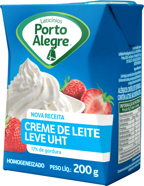 Creme de Leite Leve Porto Alegre Tetra Pak 200 g