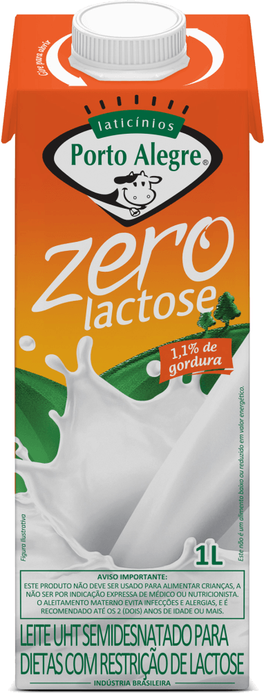 Leite Longa Vida Porto Alegre Semi Desnatado Zero Lactose 1 L