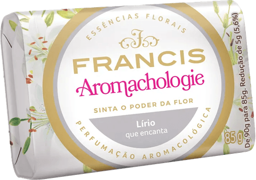 Sabonete em Barra com Essências Florais Camomila Francis Relaxamento Envoltório 85g