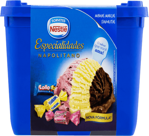 Sorvete Napolitano Nestlé Especialidades Pote 1,5l